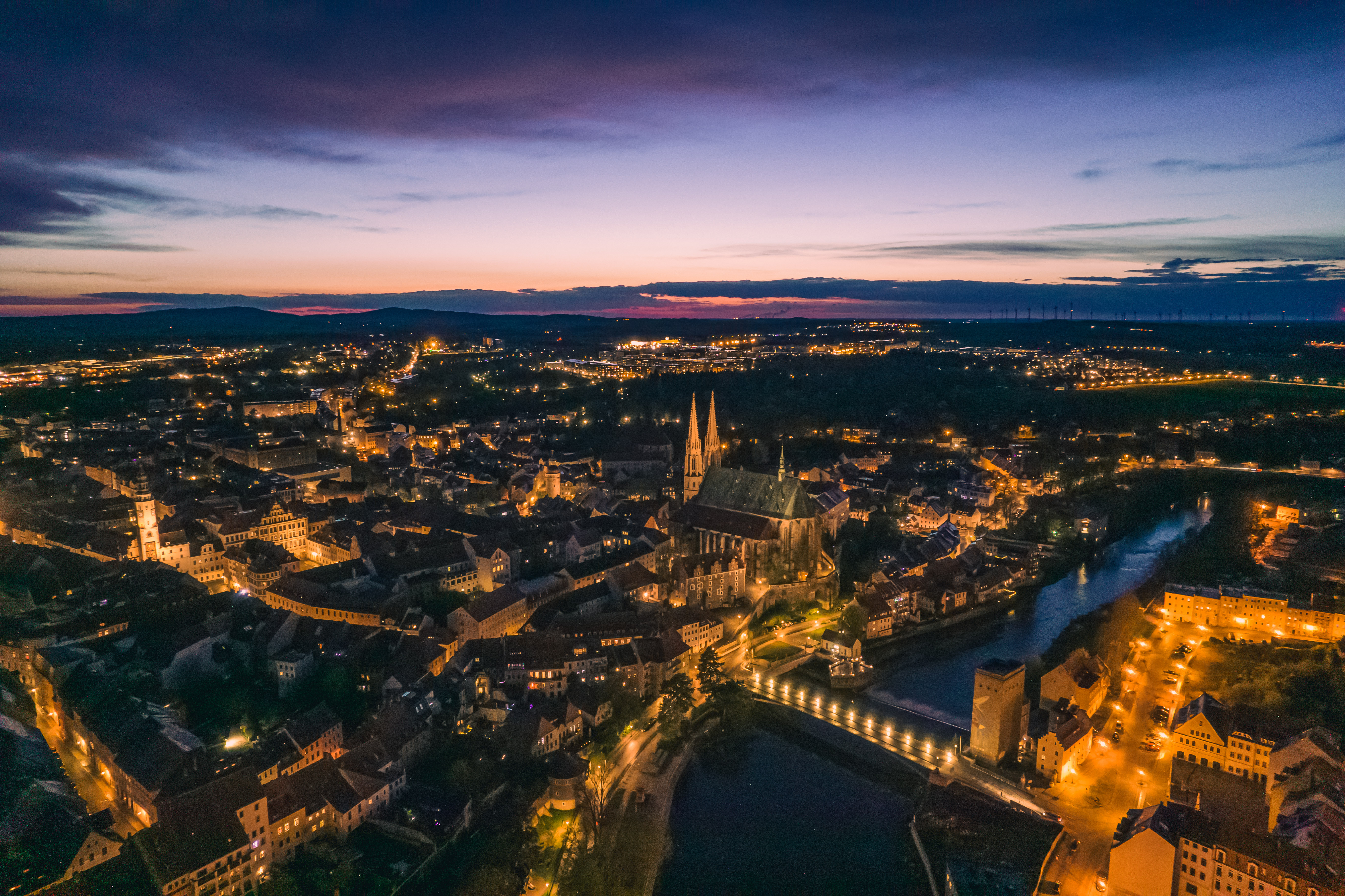 Görlitz_Zgorzelec by night_DJI_0175 ©Kristian Scheffler