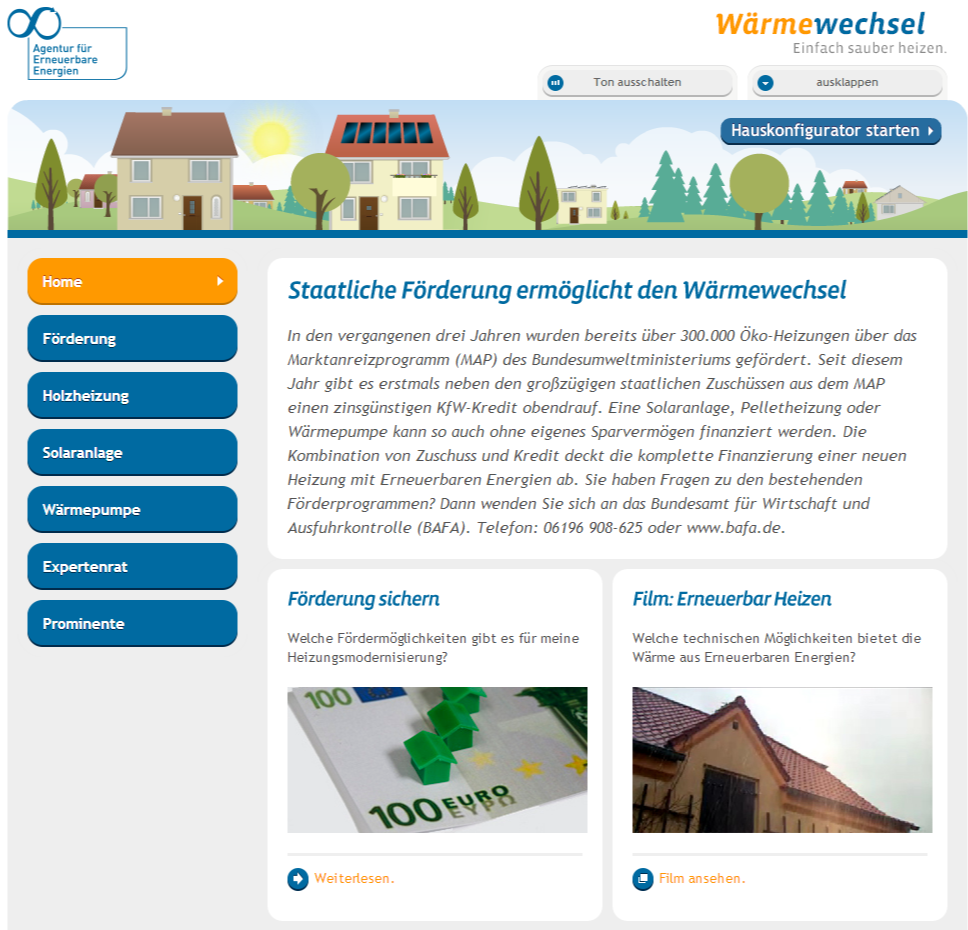 Screenshot Wärmewechsel