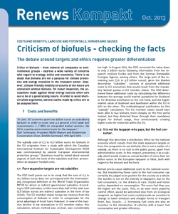 RenewsKompakt_Criticism of biofuels_Titelbild