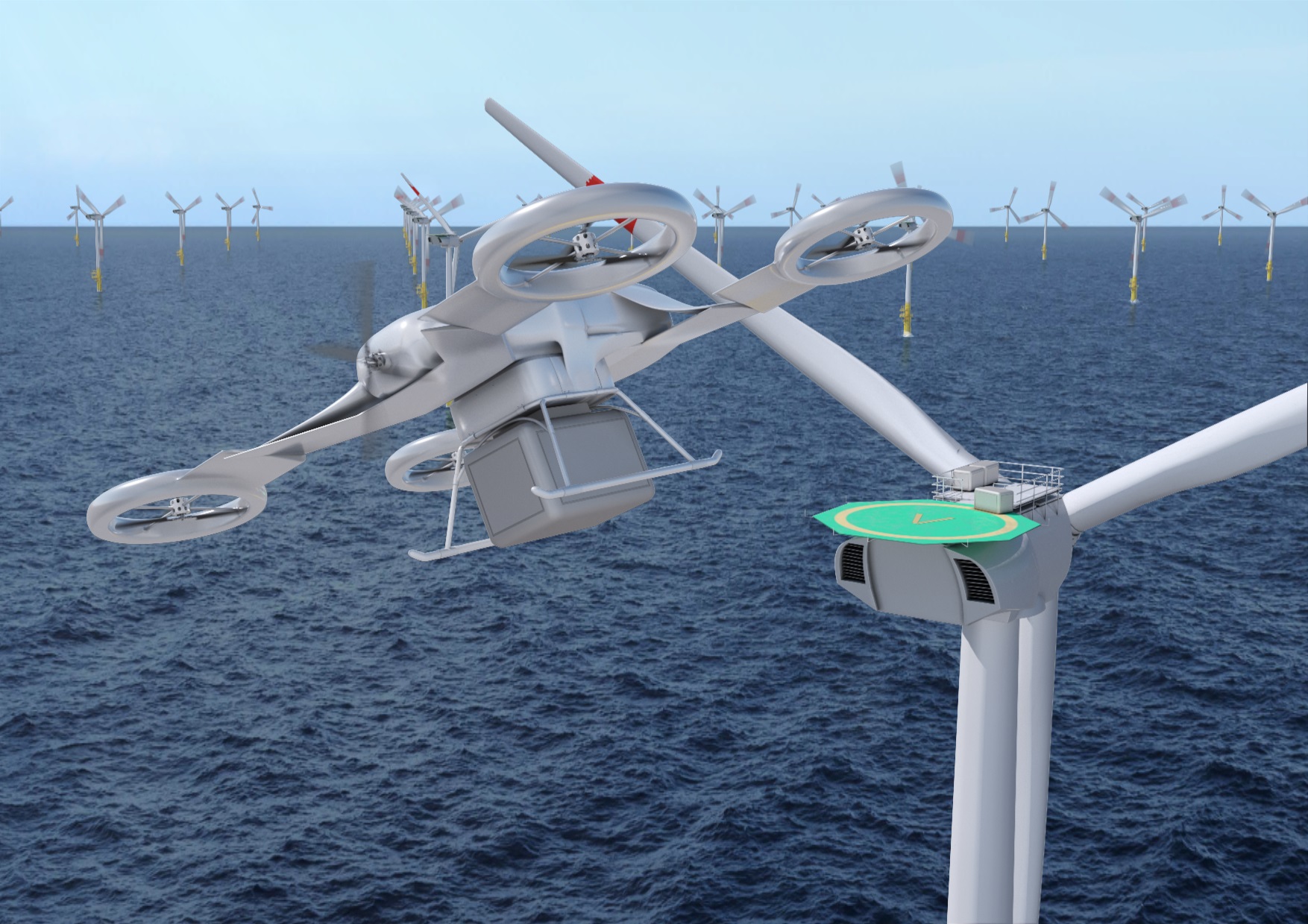 Autonome Drohnen sollen in Zukunft Windparks instandhalten
